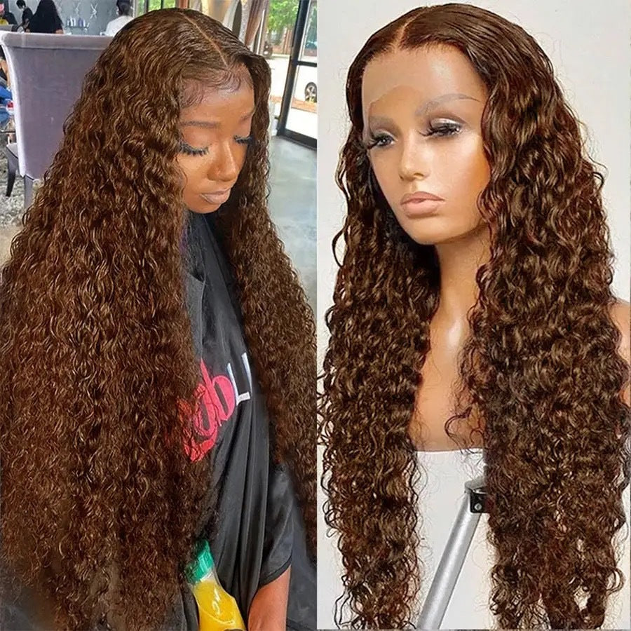 African Small Curly Hair Front Lace Medium Chemical Fiber Wig Long Curls
