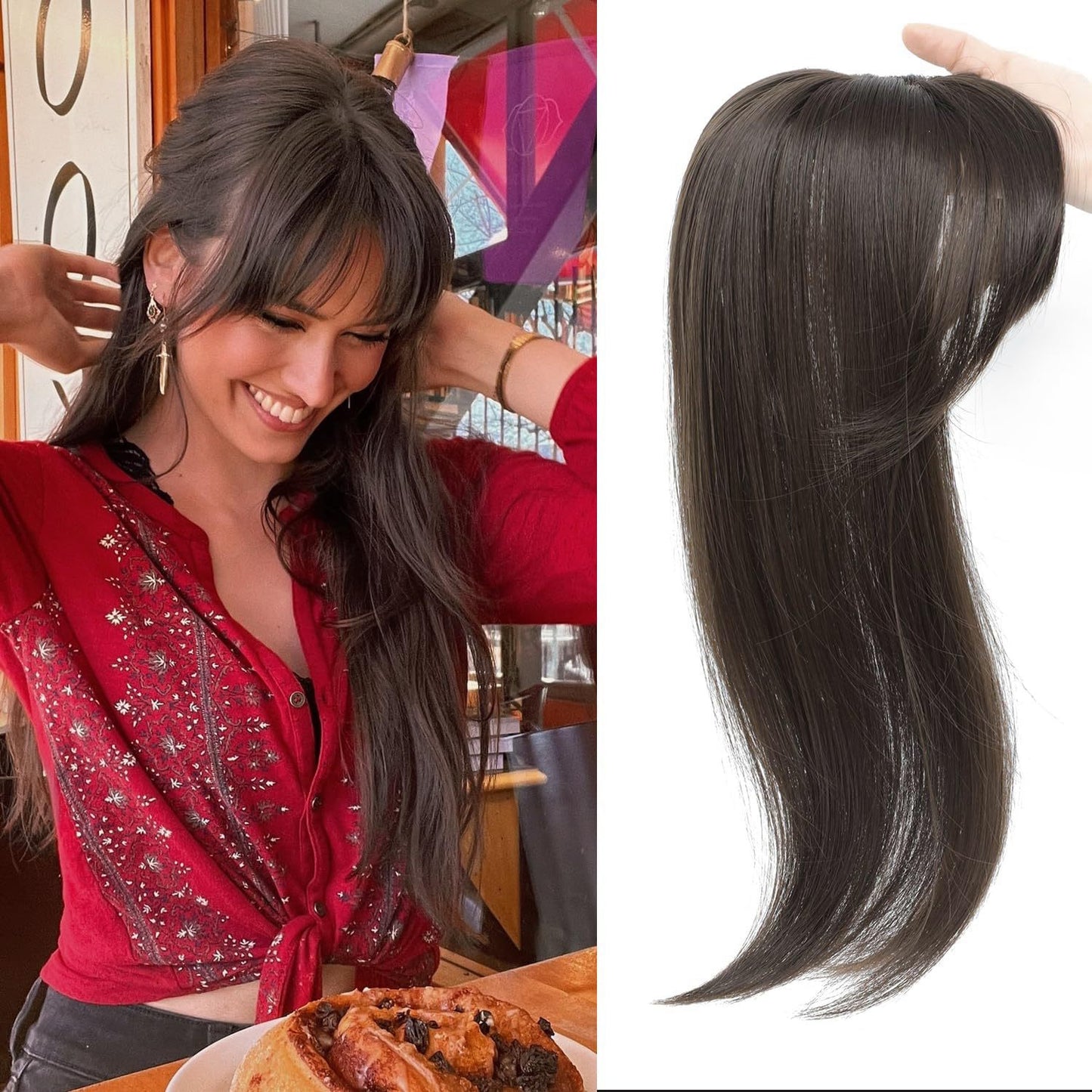 Women's Fringe Lace Hair Supplementing Piece Sparse White Wig