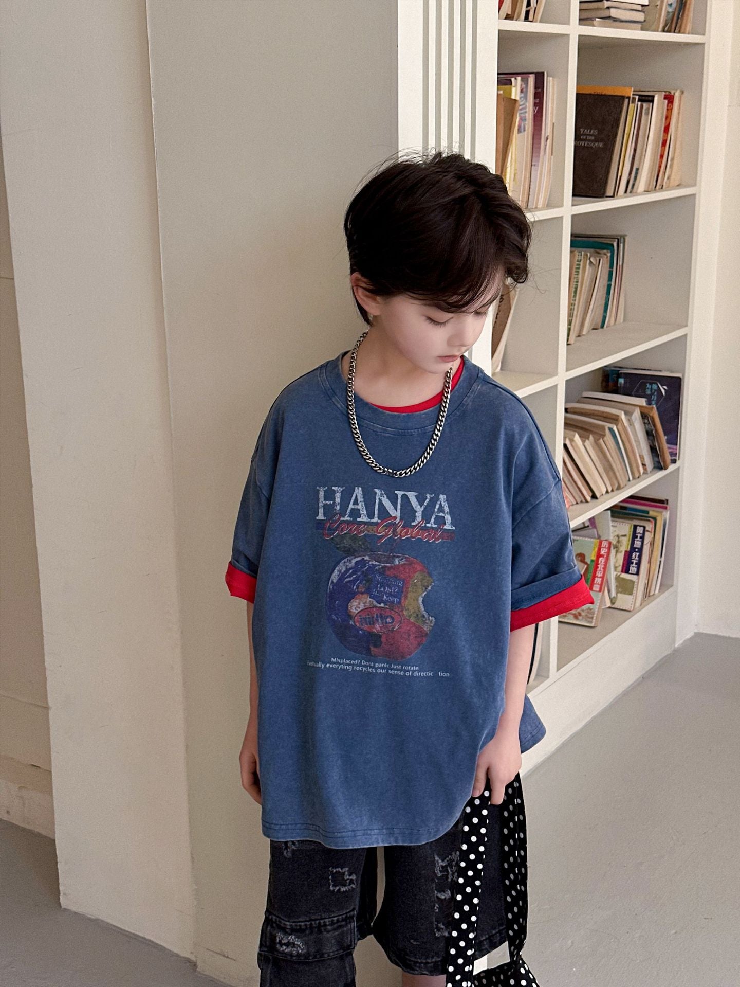 Children's Hanya Cotton Short Sleeve Summer Printed Casual Breathable Half Children's T-shirt