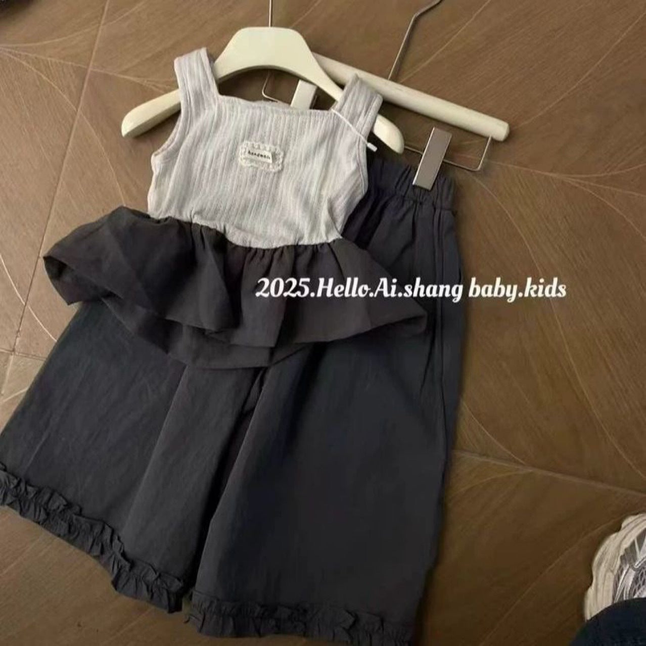 Summer Camisole With Pants Lace Stitching Vest Children's Suit