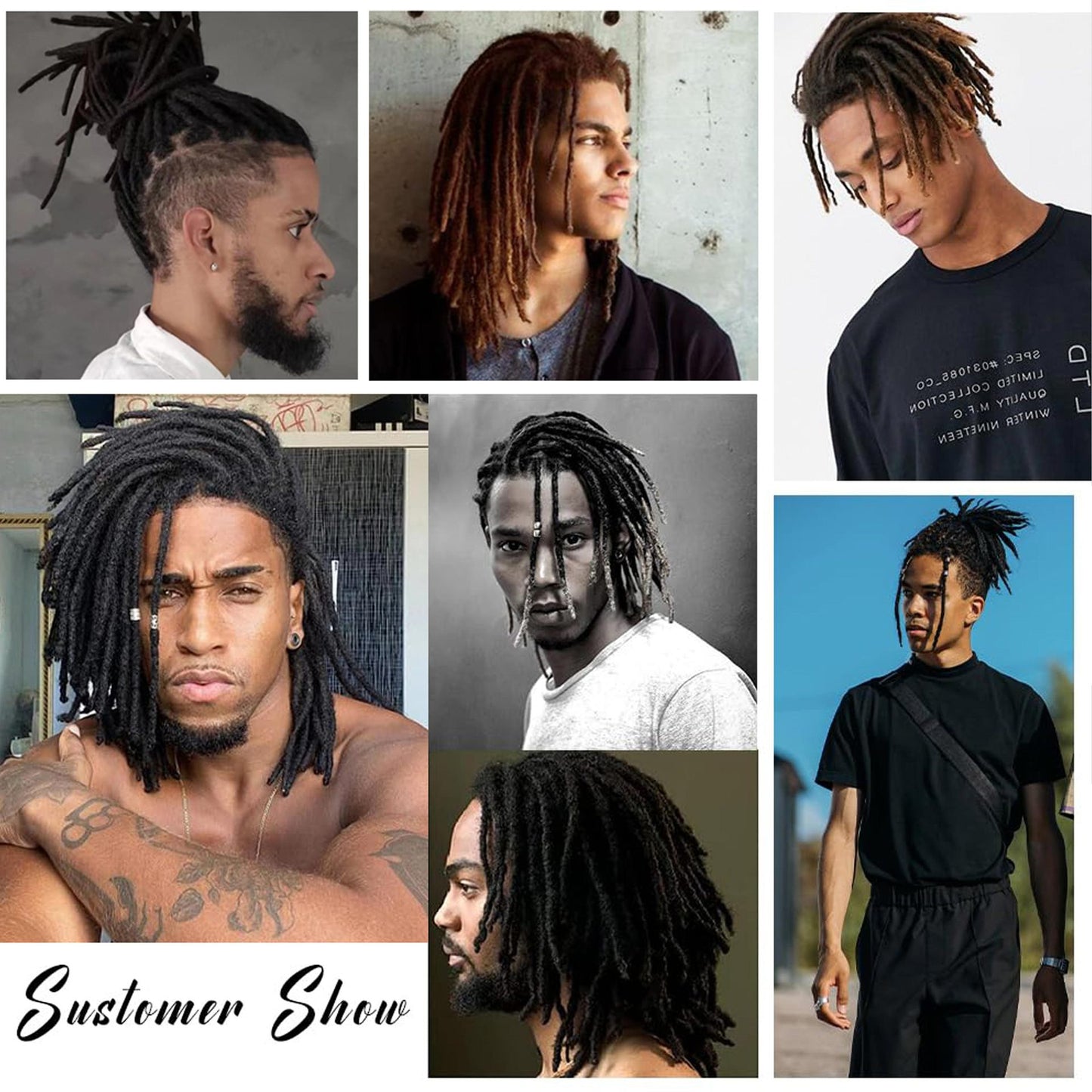 Human Dreadlocks Hand Rub African Reggae Real Hair Wig
