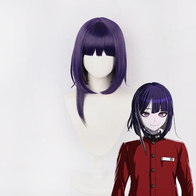 War Period Final Defense School Horse Dark Purple Highlighted Gray Cos Wig