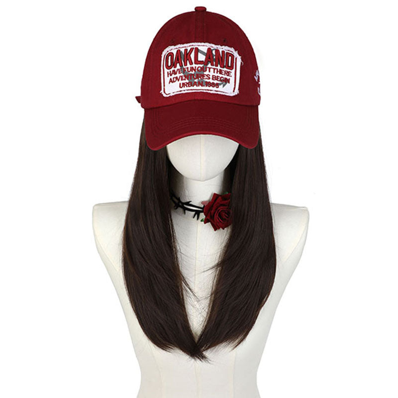 Export Hat Integrated Adjustable Retro Three-dimensional Long Straight Wig