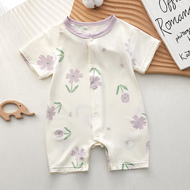Sleeve Rompers Modal Summer Clothing Infant Thin Pajamas Romper Born Jumpsuit, Climbing Suit