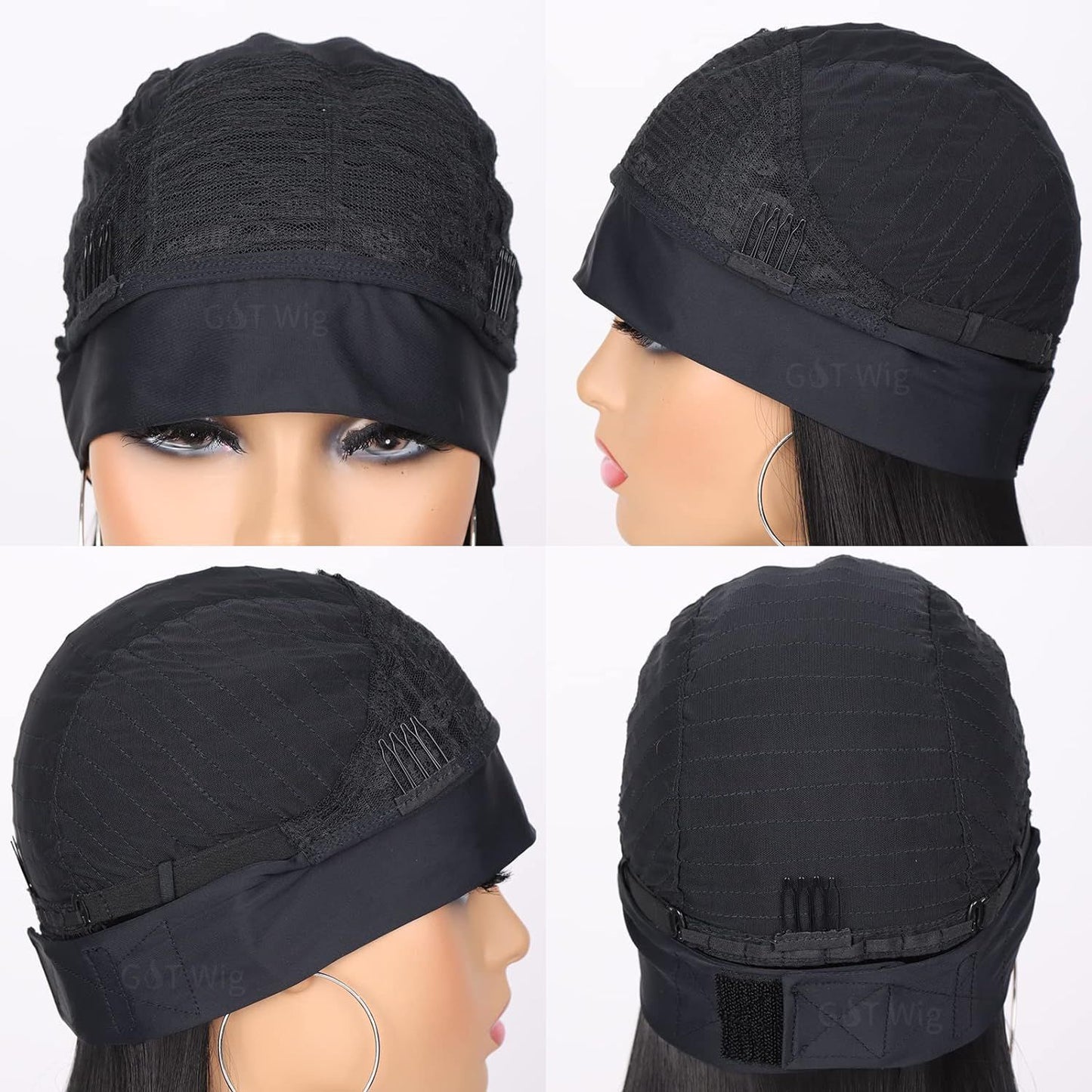 Bandana Headband Chemical Fiber Hair Head Long Straight Wig