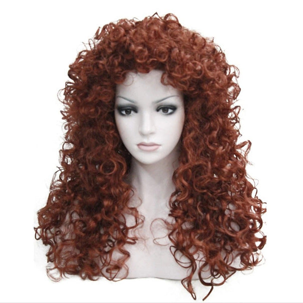Women's African Wigs With Small Curly Hair Afro Synthetic Wig Long Curls