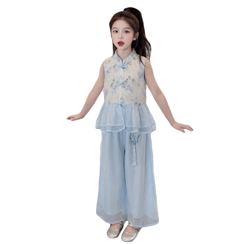 Children's Summer Dress Mid Han Chinese Clothing Skirt Children's Suit