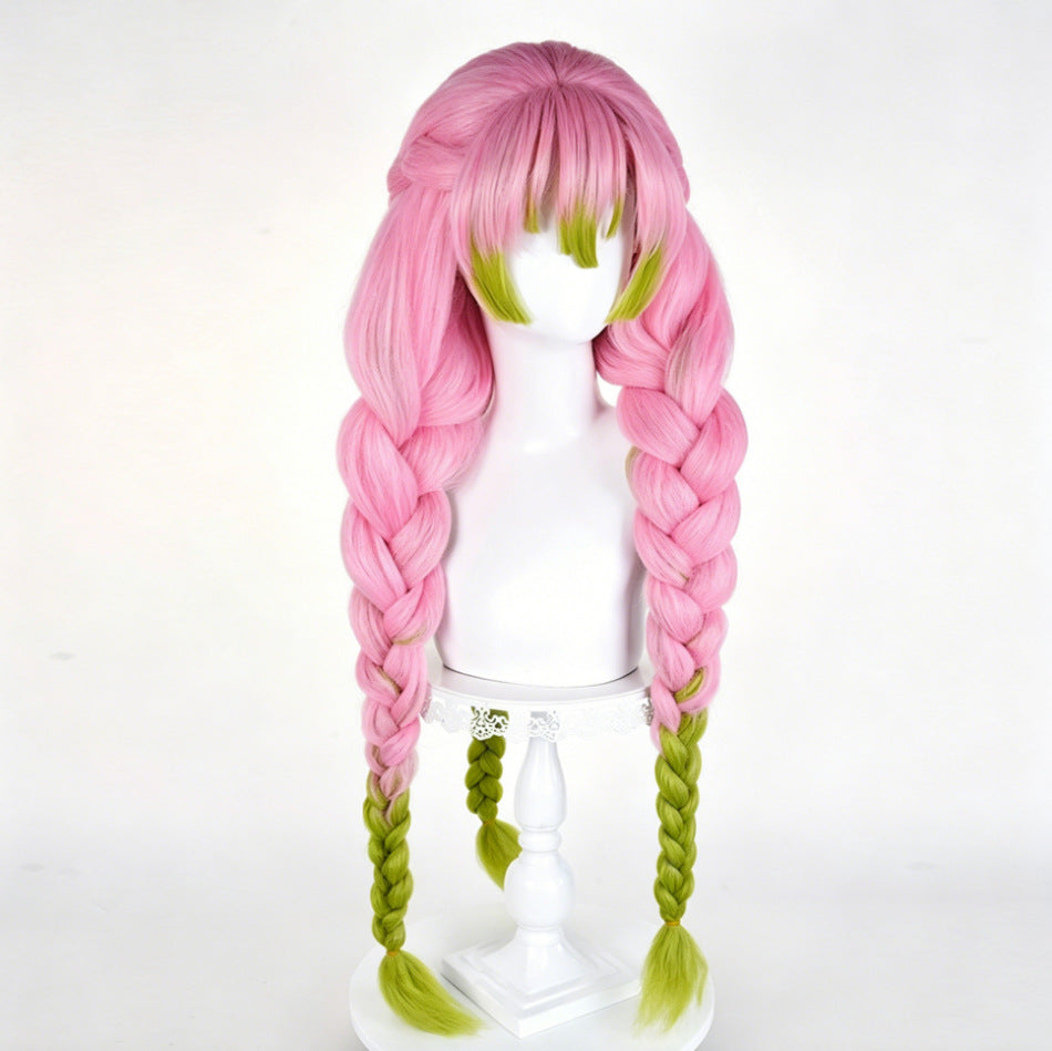 Mi Glass Love Column Pink Green Cos Wig