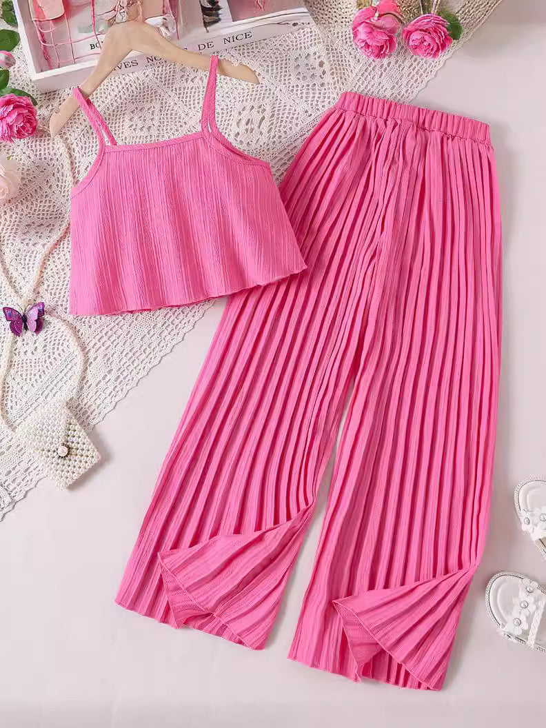 Children's Short Suspenders Pleated Trousers Two-piece Clothing Children's Suit
