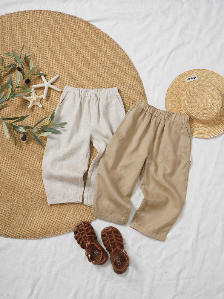 Children's Solid Color Trousers Summer Breathable Refreshing Children's Pants