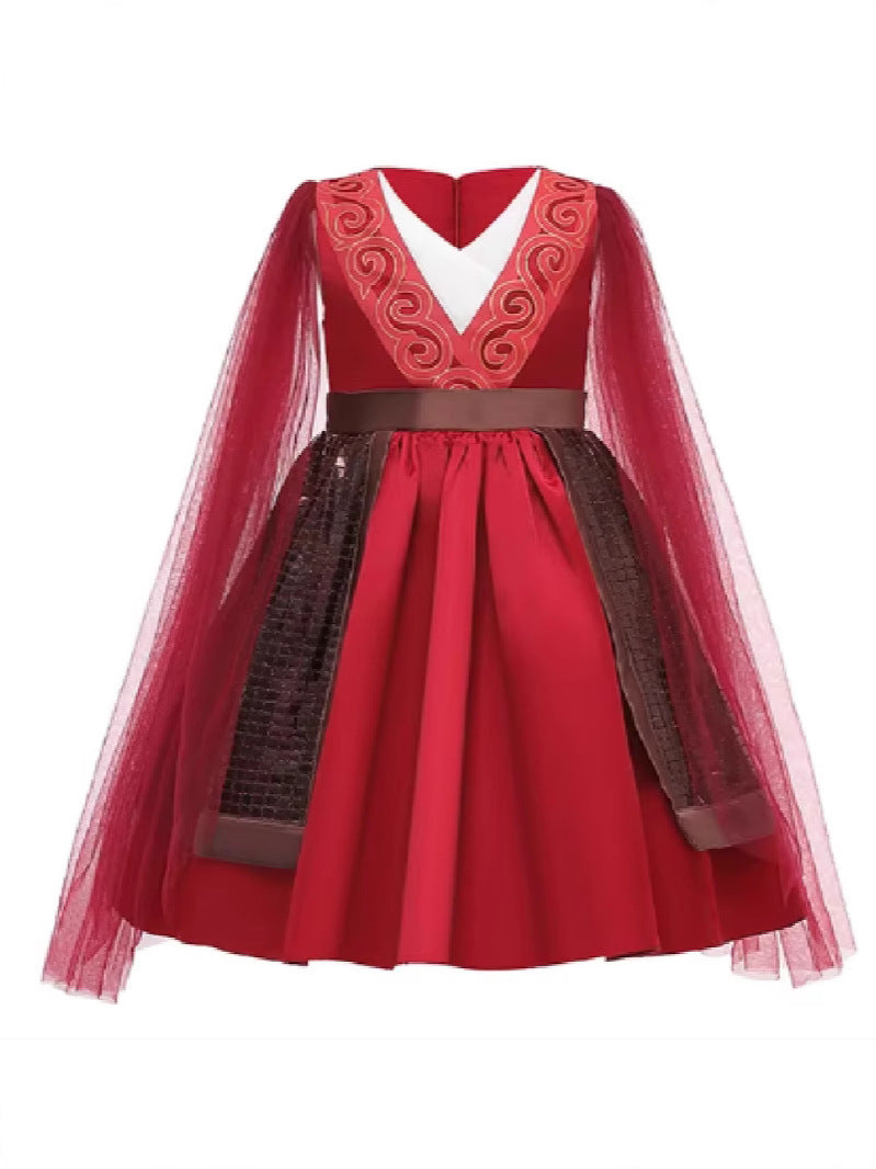Summer Chinese Style Princess Ethnic Little Temperament Gauze Children's Dress