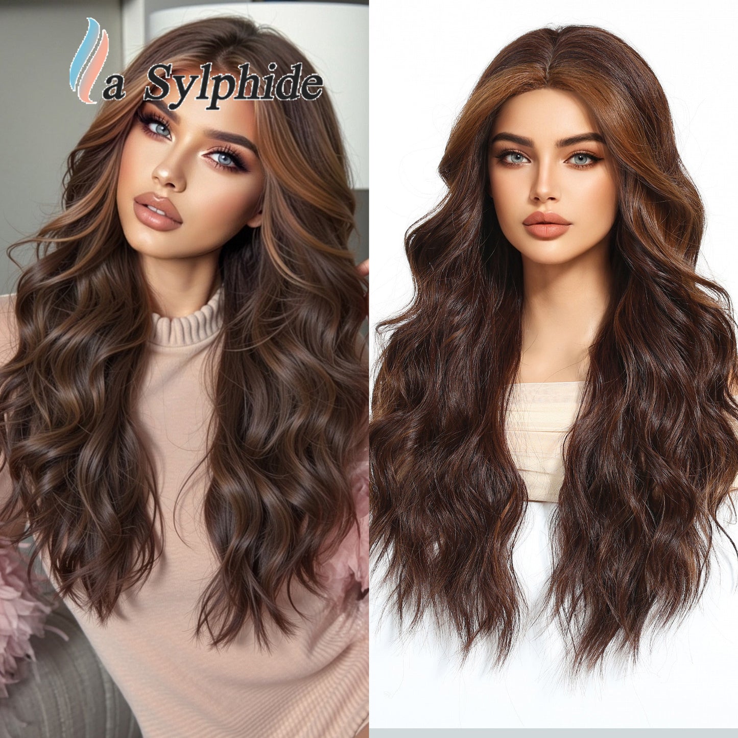 Female Gradient Gold Curly Popular Chemical Wig Long Curls