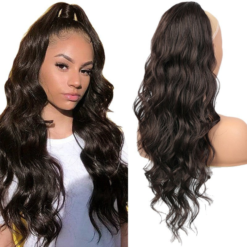 Women's Fiber Drawstring Hair Extension Big Wave Chemical Wig Ponytail