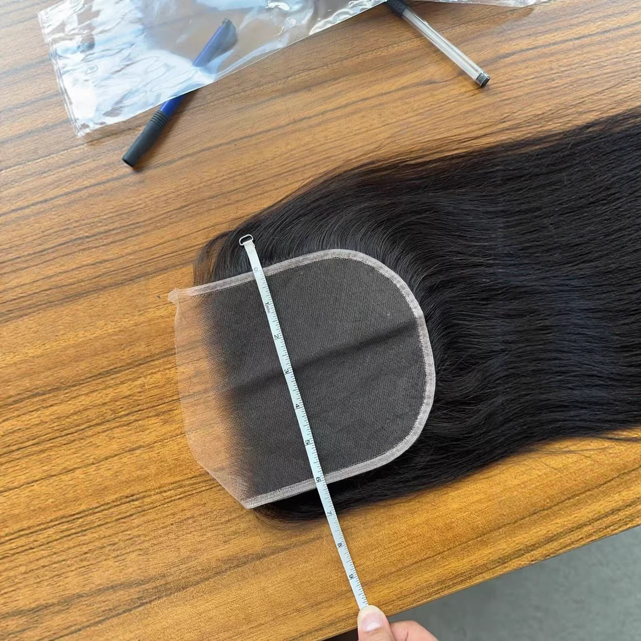 Human Straight Natural Color Lace Piece Real Hair Wig