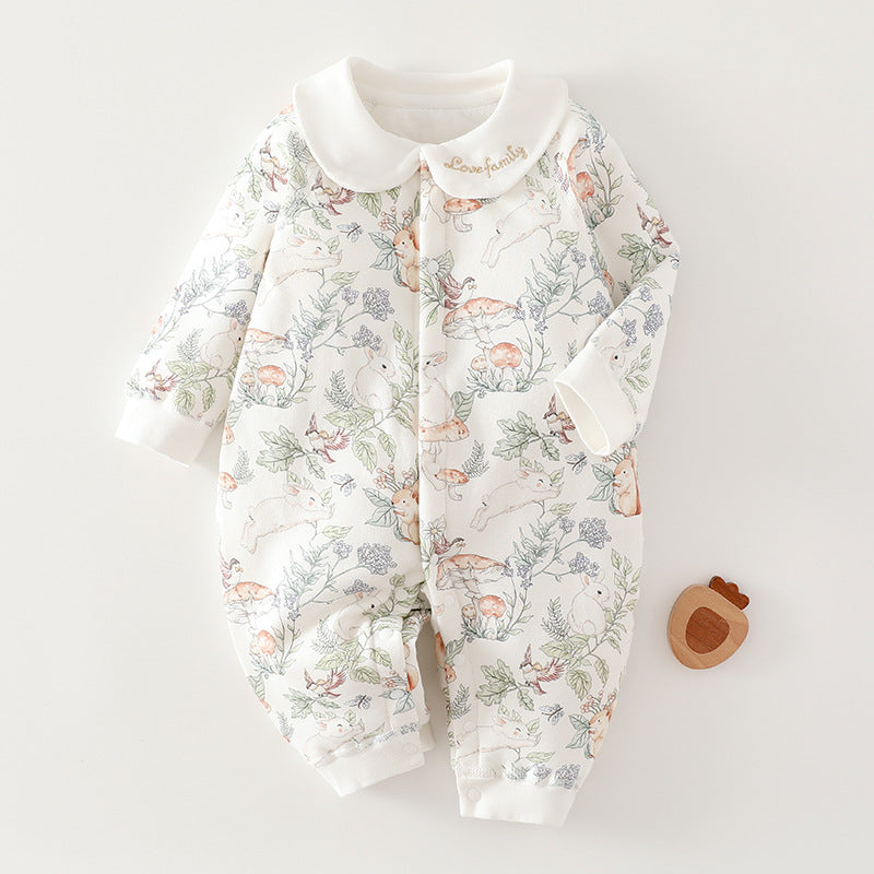 Children's Class Quilted Jumpsuit Boneless Born Cotton Thin Padded Clothes Anyang Jumpsuit, Climbing Suit
