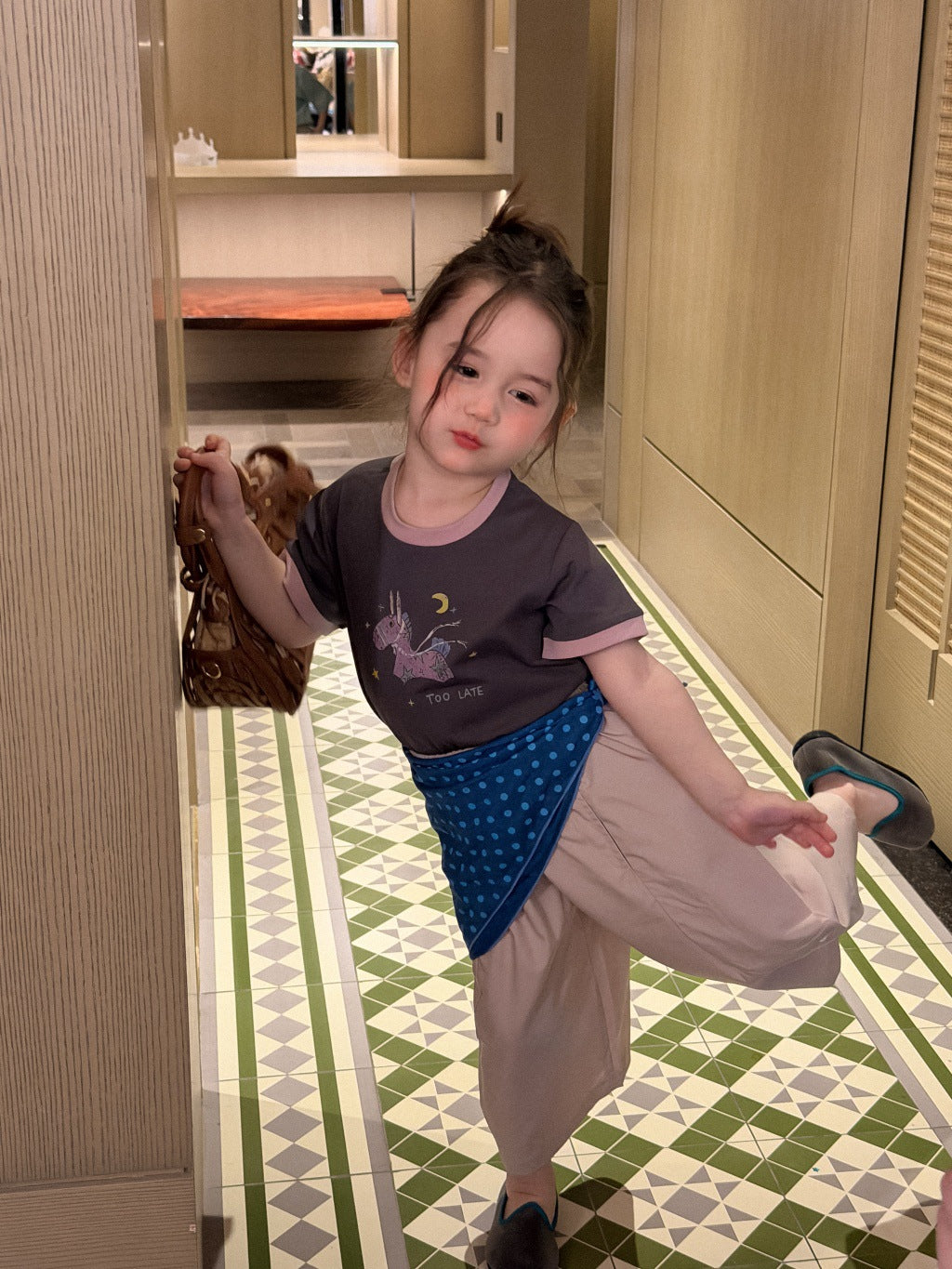 Children's Korean Style Clothing Round Neck Cartoon Short Children's T-shirt