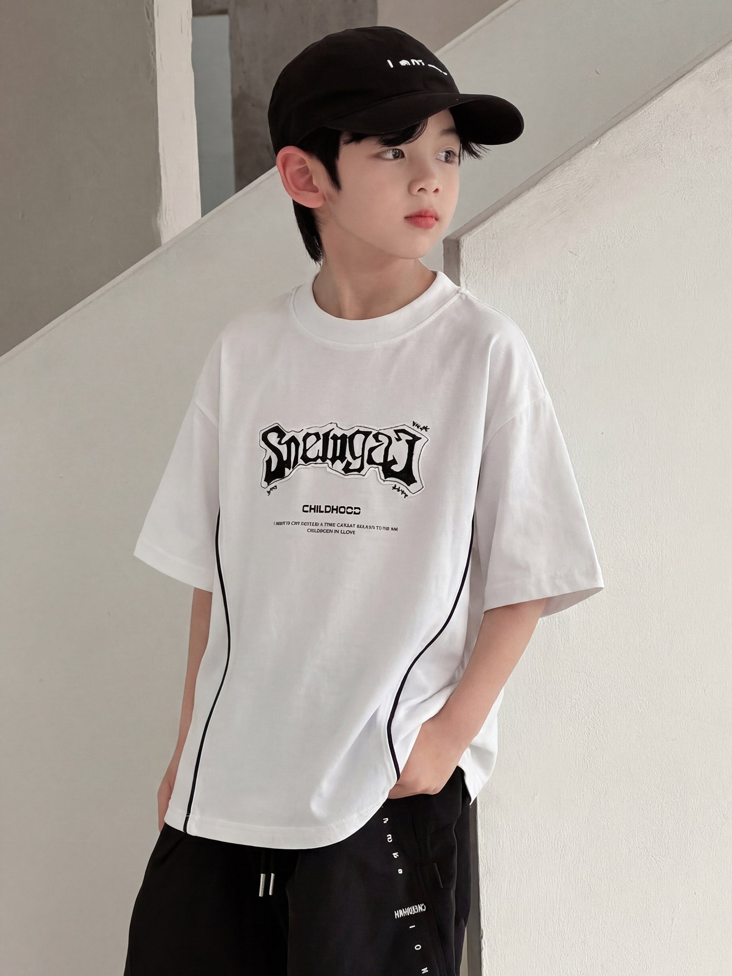 Children's Clothes Short-sleeved Clothing Middle Big Korean Style Top Trendy Children's T-shirt