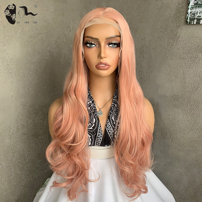 Fashion Front Lace Curly Hair Gradient Color Fiber Wig Long Curls