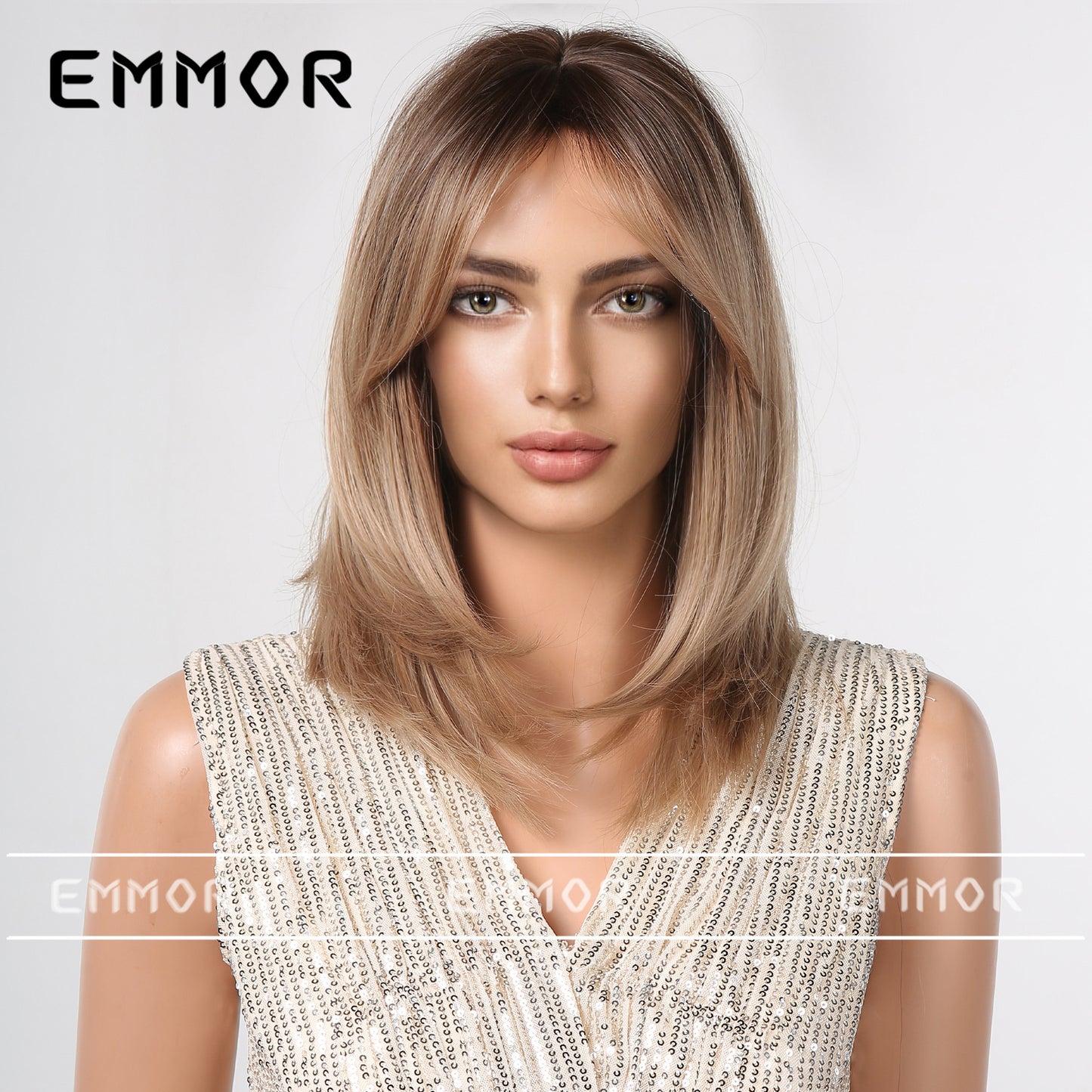 Shelf Bangs Layered Brown Collarbone Length Haircut Micro Volume Wig Short Curly Hair