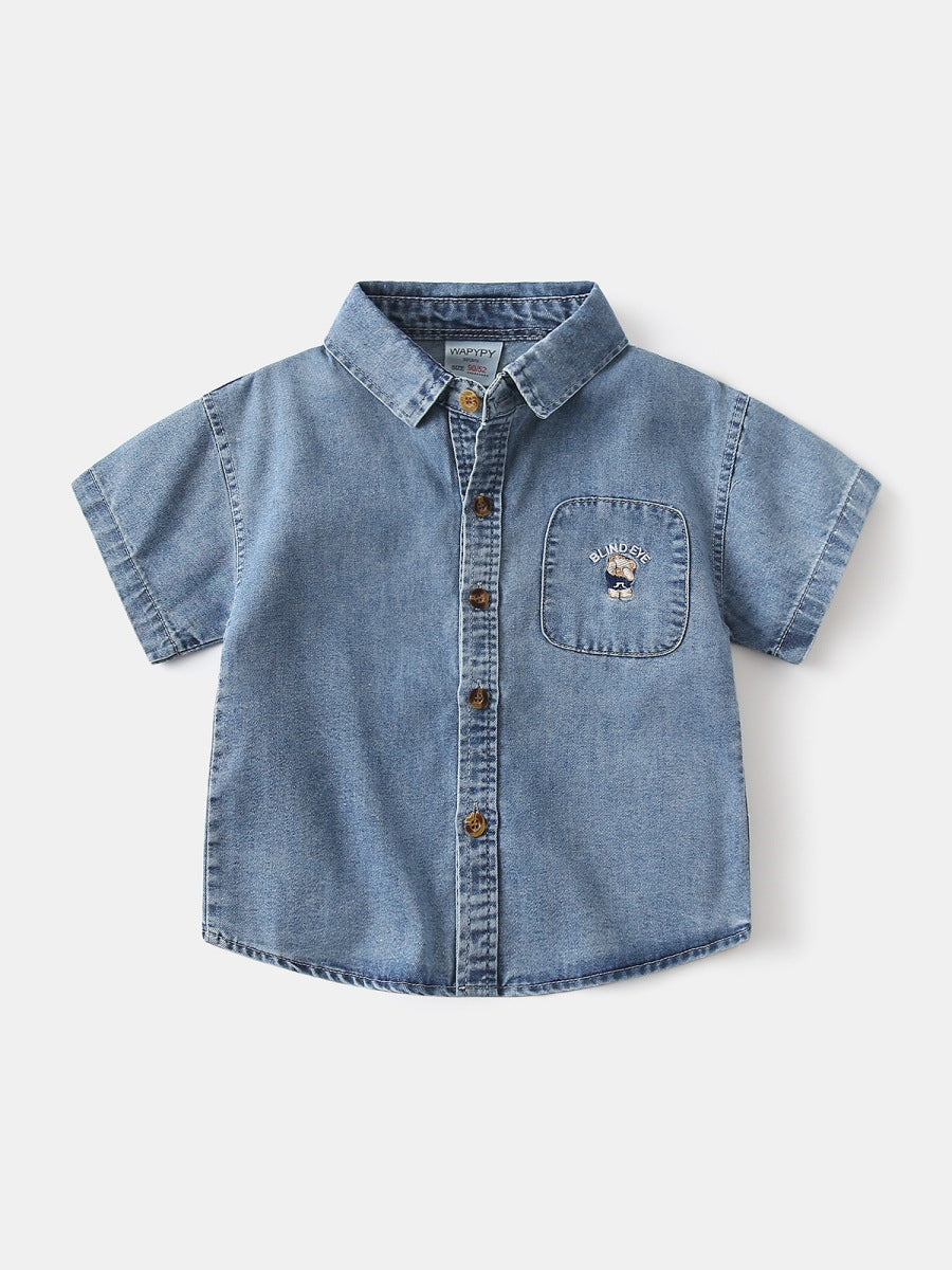 Children's Boy's Cowboy Summer Texture Clothing Handsome Children's Shirt