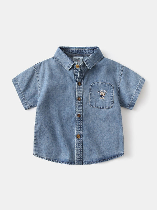 Children's Boy's Cowboy Summer Texture Clothing Handsome Children's Shirt