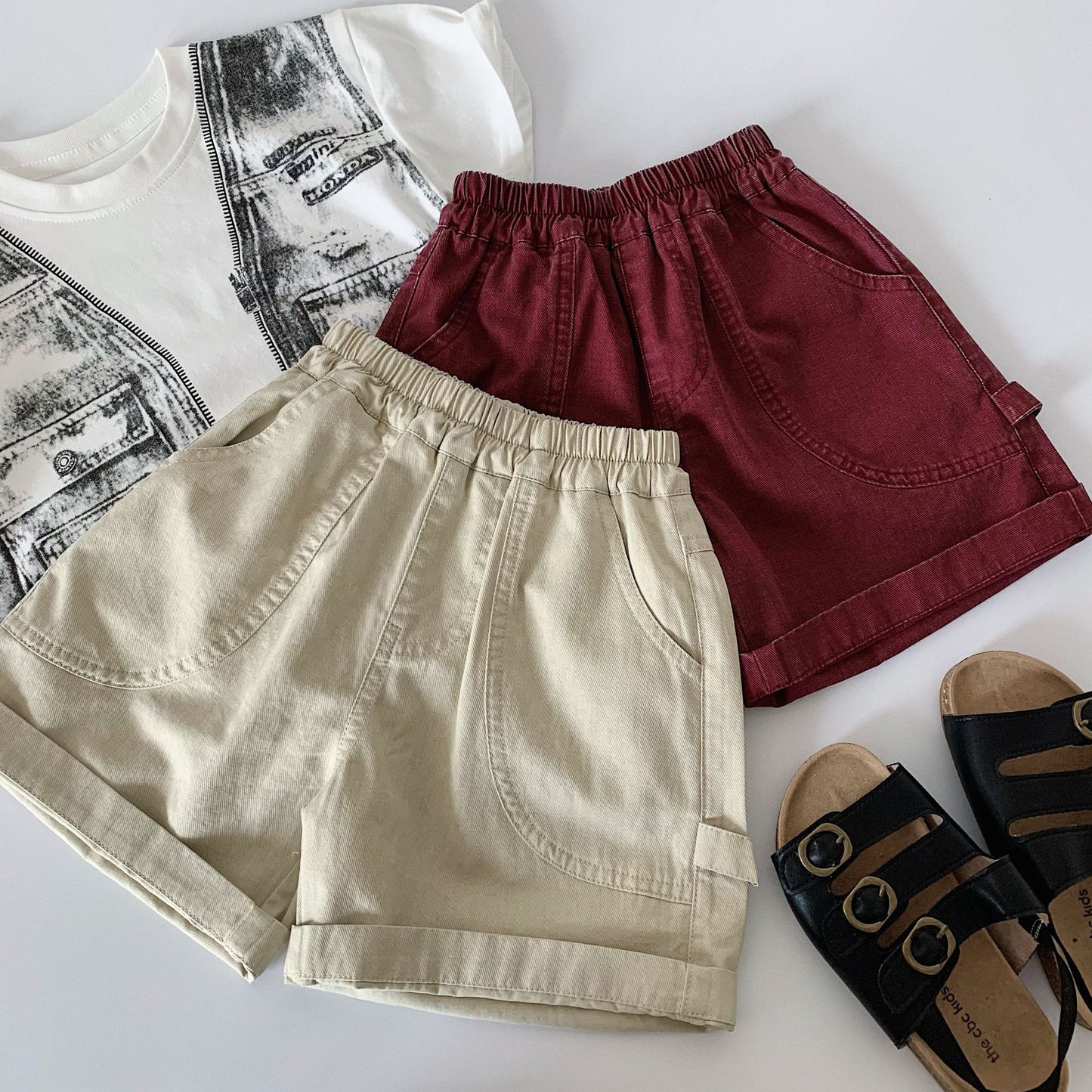 Children's Shorts Summer Korean Style Solid Color Children's Pants