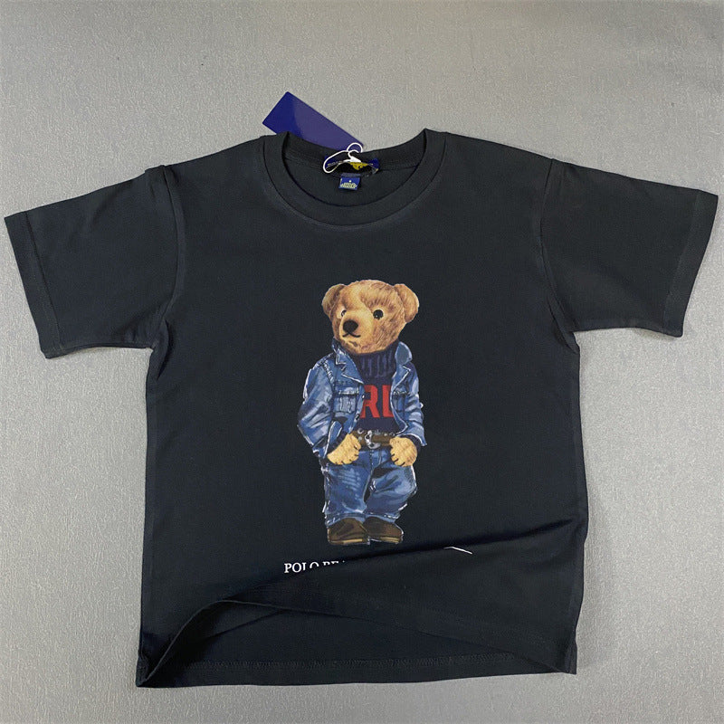 Children's Casual Cotton Denim Suit Bear Boys Clothing Children's T-shirt