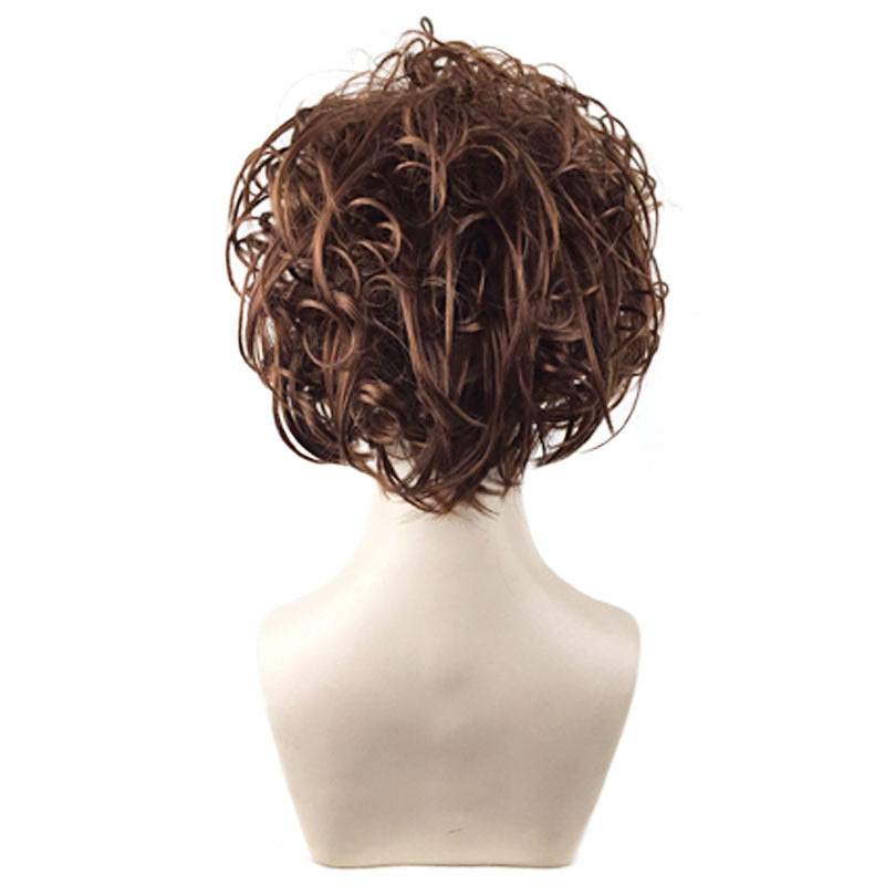 Women's Direct Sales Fashion Fluffy Dark Brown Wig Short Curly Hair
