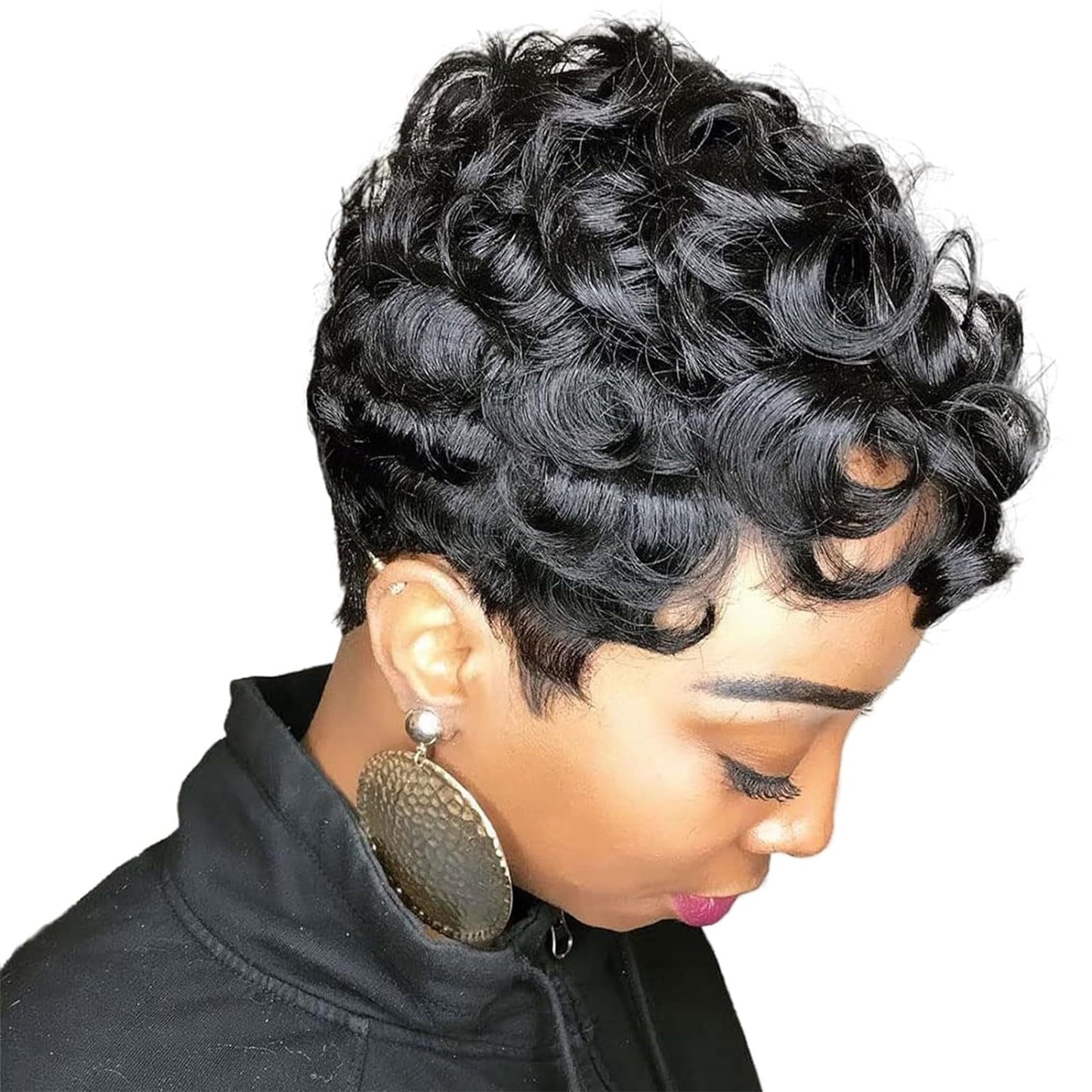 New Beautiful Trendy Human Mechanism Short Real Hair Wig