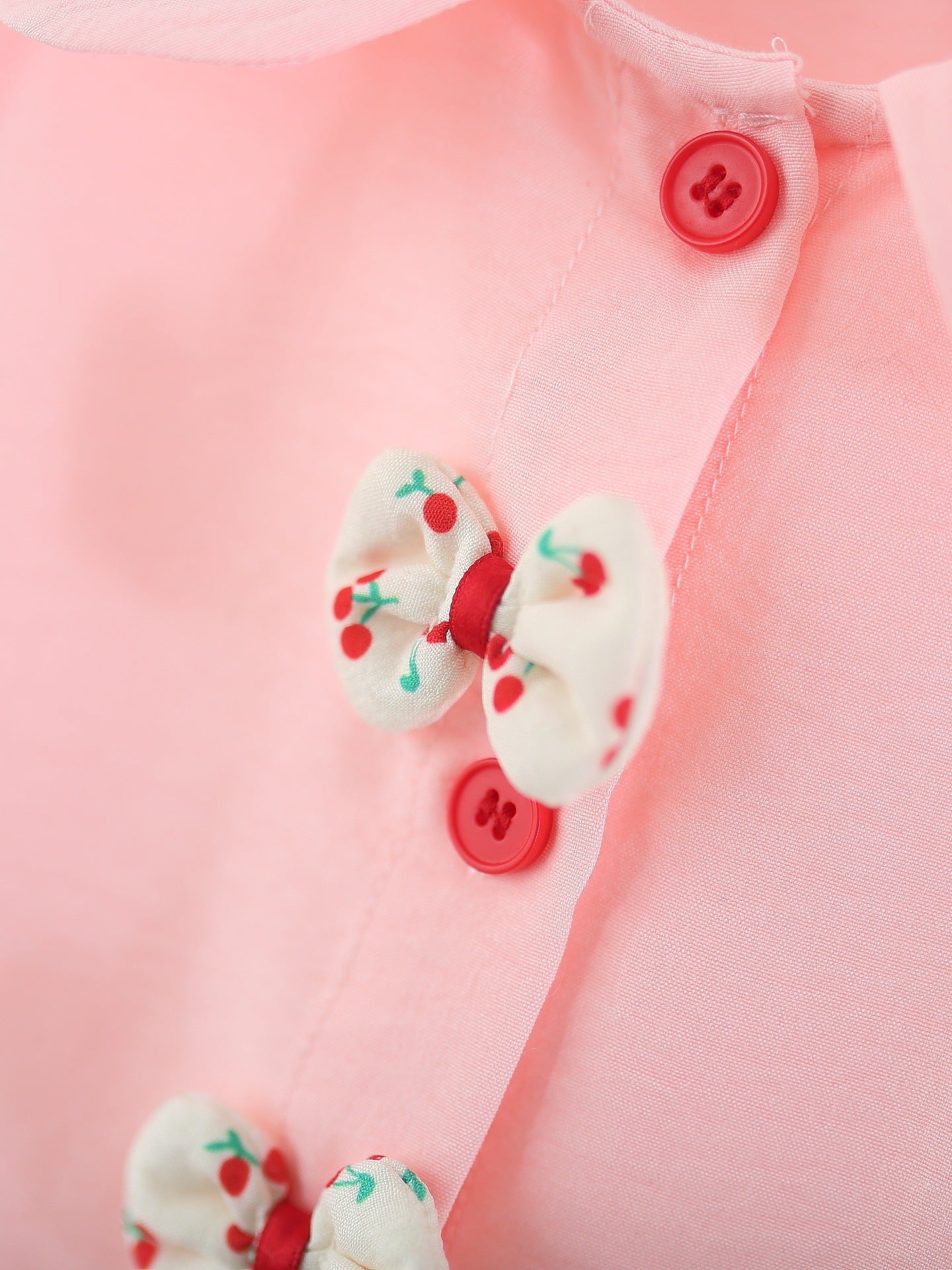 Children's Summer Solid Color Peter Pan Collar Flower Bow Tie Cotton Children's Dress