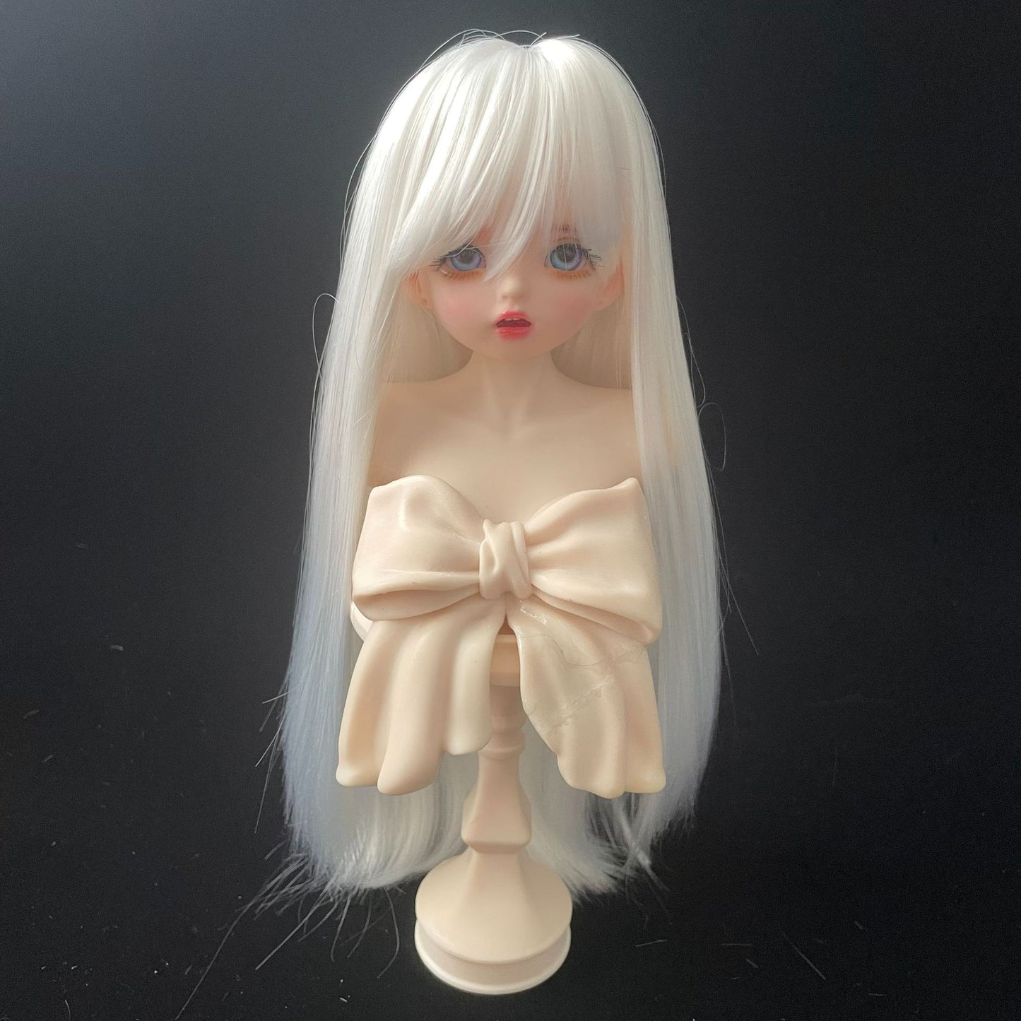 Soft Silk Optional Bangs Long Straight Hair Points Doll Head Cos Wig