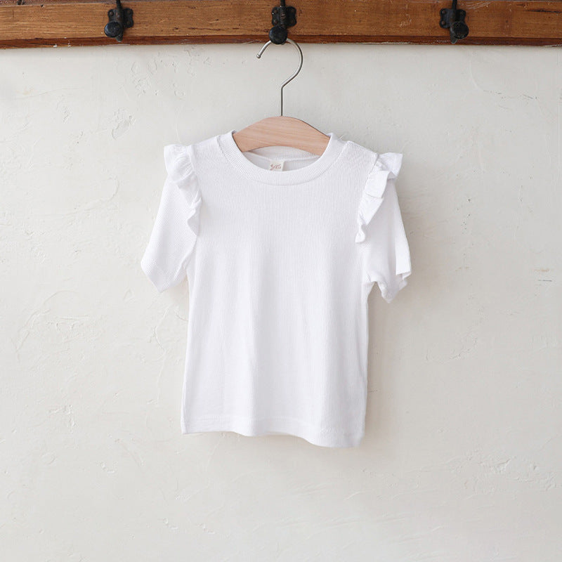 Summer Strawberry Stretch Cotton Soft Round Neck Short Children's T-shirt
