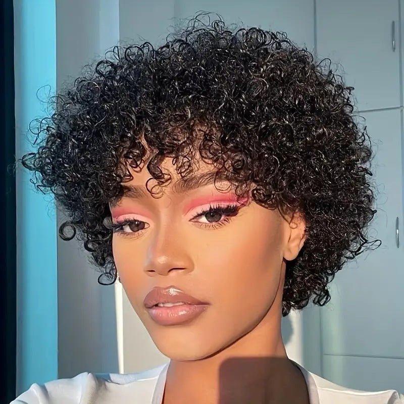 Fluffy Wigs With Small Head Cover Wig Short Curly Hair