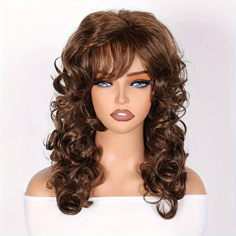 Golden Curly Hair Fluffy Large Volume Chemical Wig Long Curls