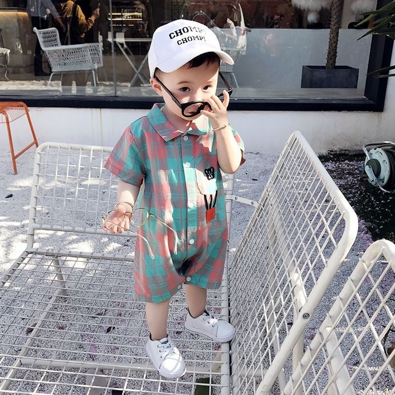 Children's Super Cute Clothes Thin Clothing Summer Denim Jumpsuit Jumpsuit, Climbing Suit