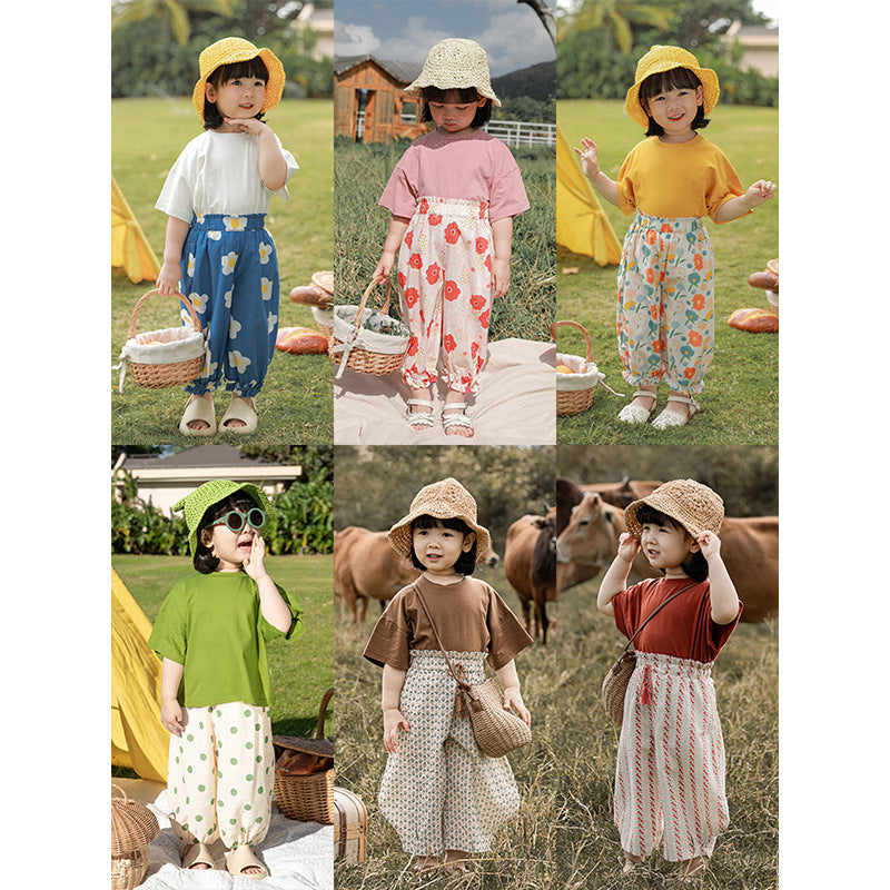 Children's Clothing Solid Color Simple Short-sleeved Leisure Children's T-shirt