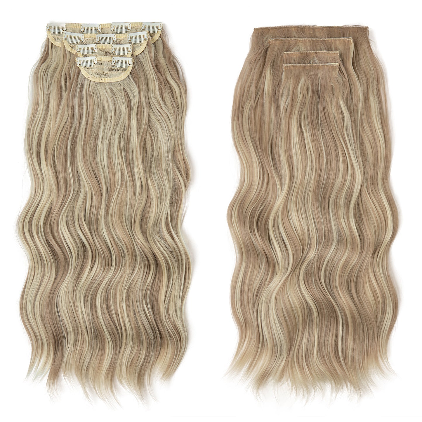 Women's Set Curly Hair Water Ripple One Piece Hairpiece Wig Long Curls
