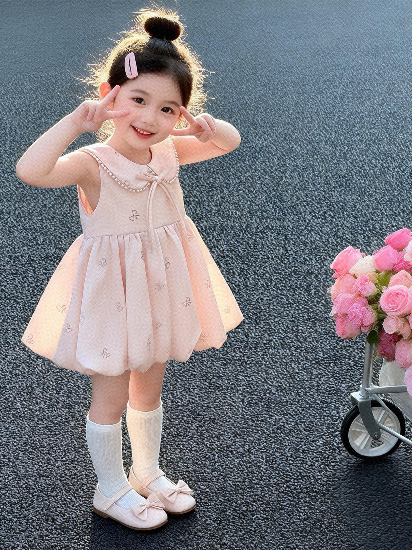 Princess Summer Western Style Birthday Vest Children's Dress