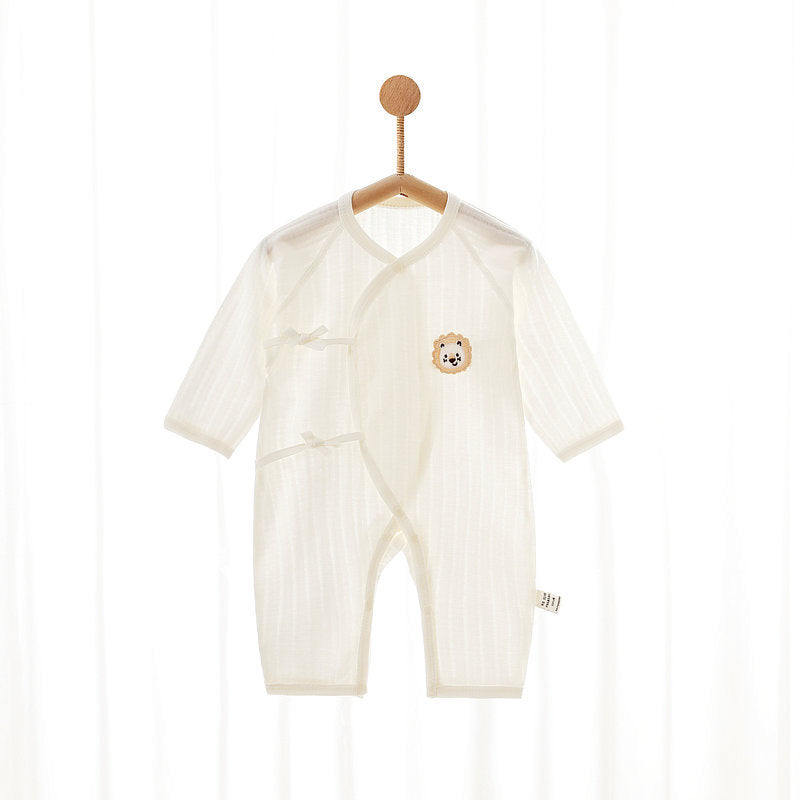 Summer Cotton Long-sleeved Jumpsuit Bellyband Boneless Butterfly Romper Long Jumpsuit, Climbing Suit