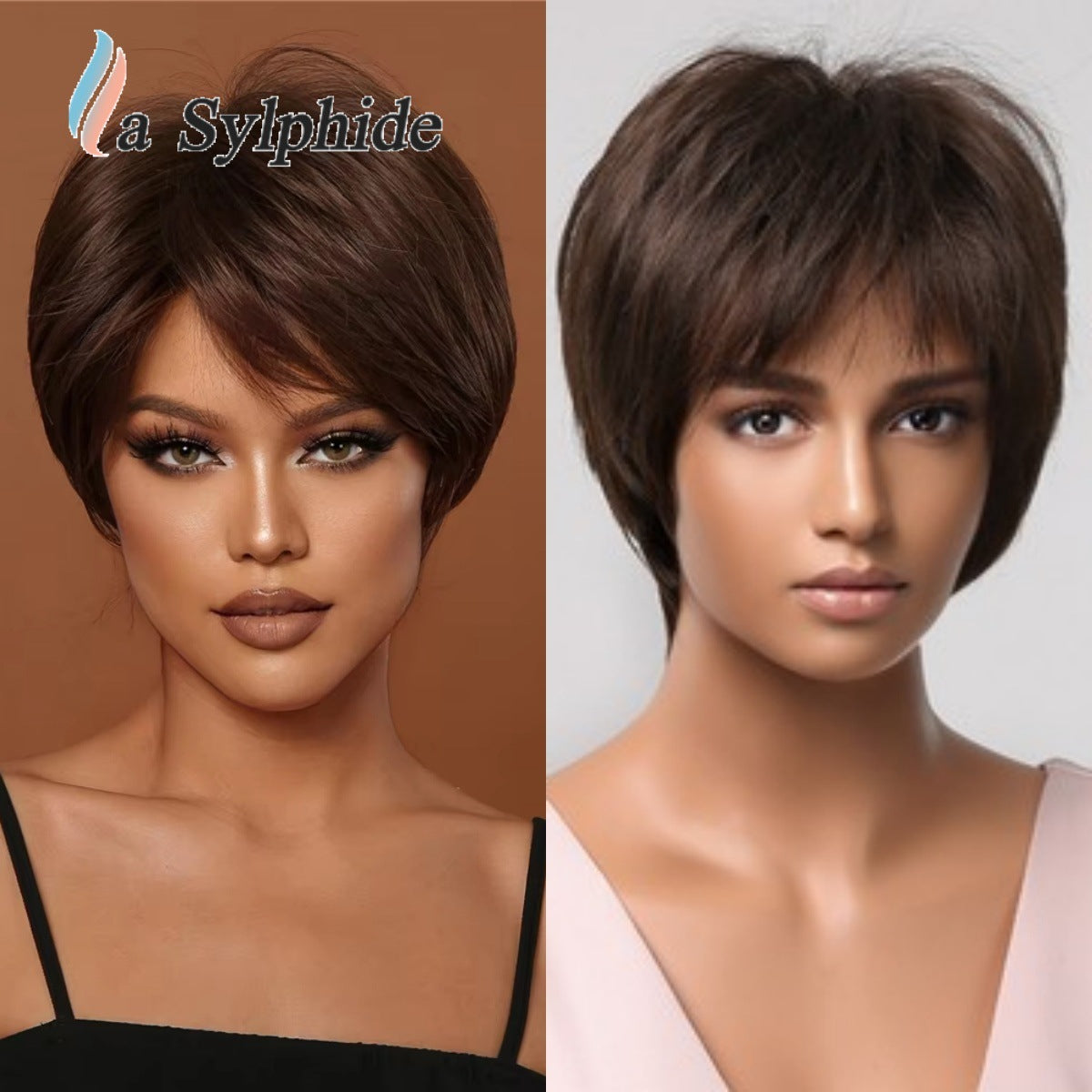 Female Rose Net Mechanism High Temperature Resistance Wig Short Straight Hair