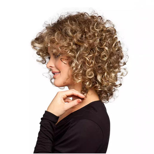 Women's Small Fiber Fashion Piece Of Wig Short Curly Hair