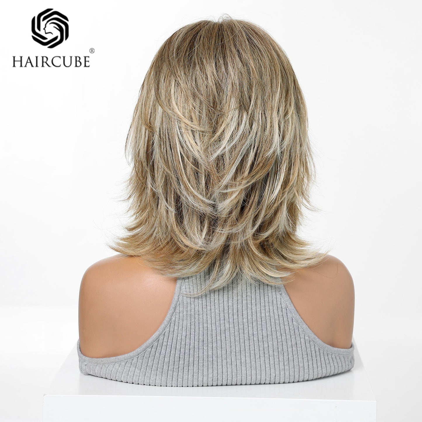Women's Fashion Golden Layered Synthetic Wigs Wig Short Curly Hair