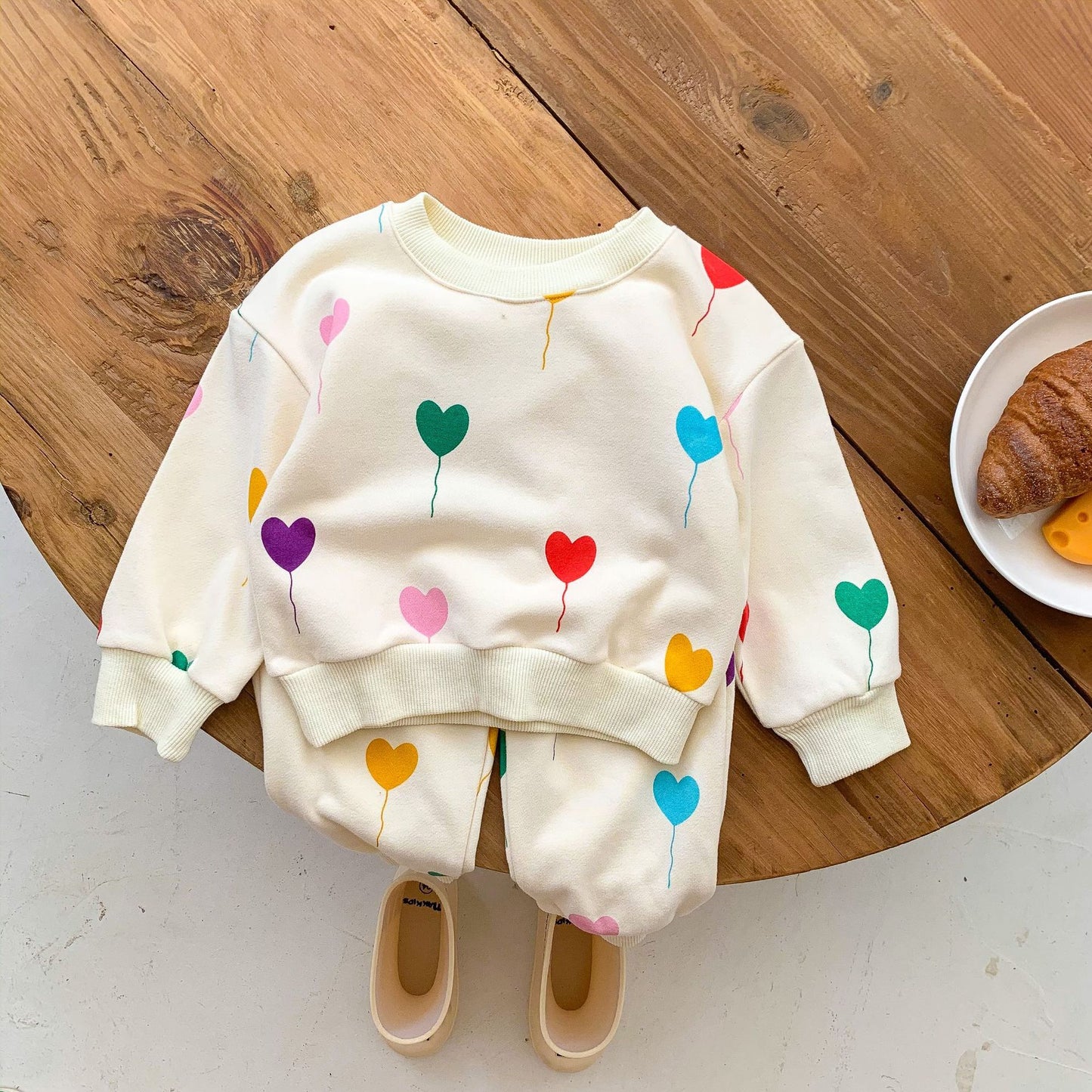 Style Infant Toddler Heart Printing Western Children's Suit