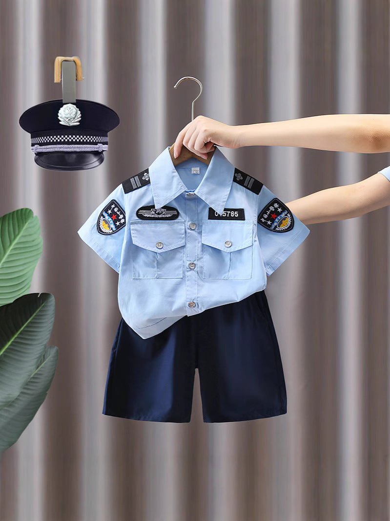 Children's Traffic Police Uniform Boys Summer Short-sleeved Children's Suit