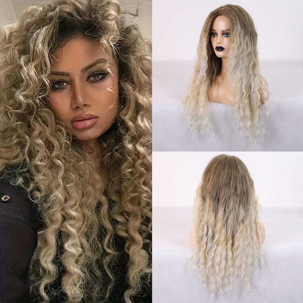 Women's Fluffy Curly Hair African Small Roll Chopsticks Wig Long Curls
