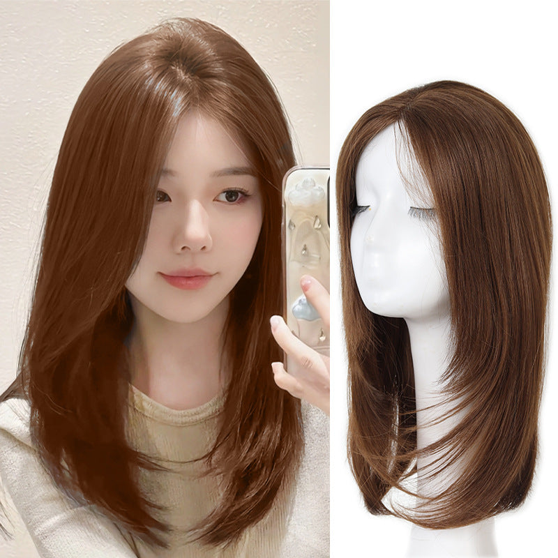 Women's Net Artificial Human Hair High-level Collarbone Length Haircut Wig
