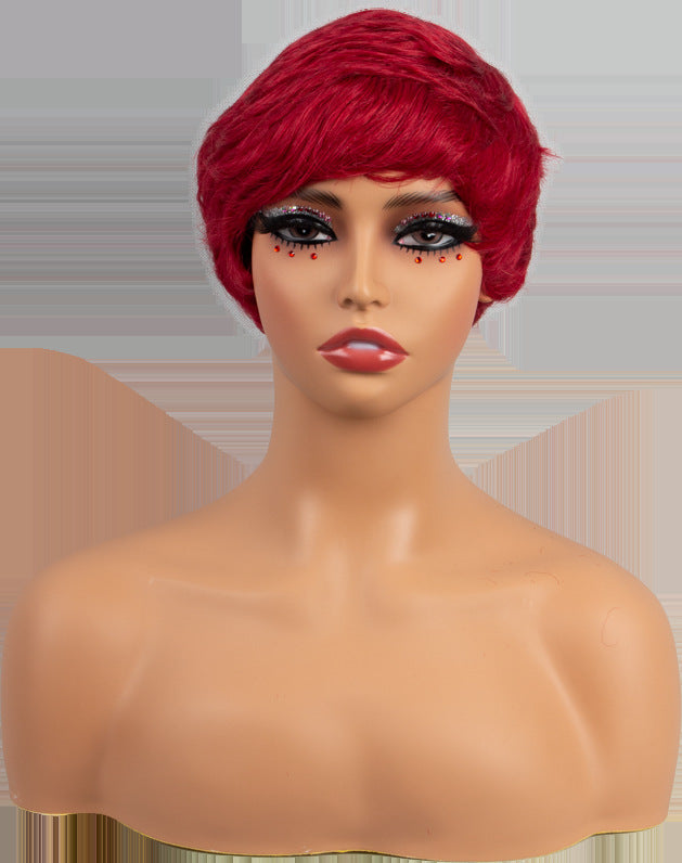 New Unique Creative Female Short Full Real Hair Wig