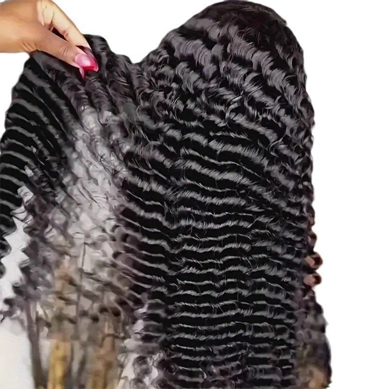 Women's Front Lace Mid-length Small Curly Hair Fluffy Natural Fashion Wig Long Curls