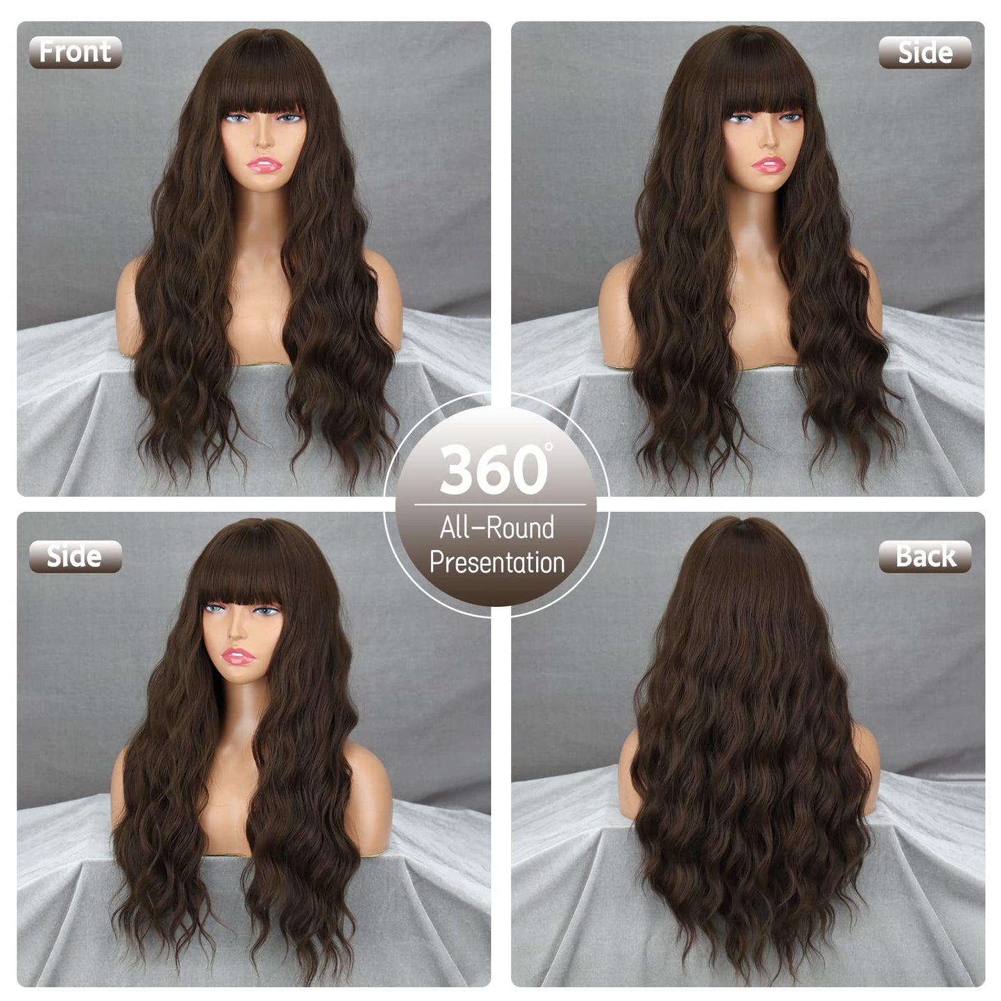 Black Curly Hair Multiple Colors Fiber Wig Long Curls