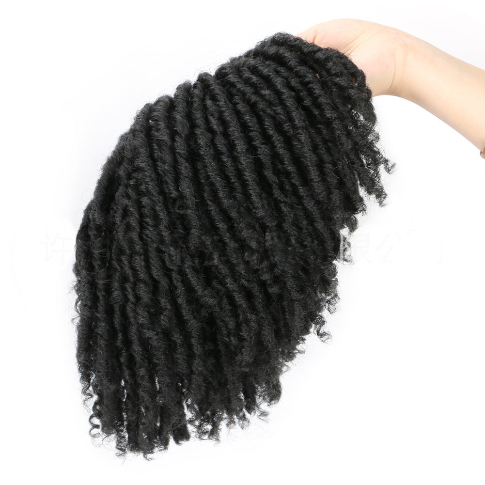 Fiber Small Roll Black African Dreadlocks Men's Wig